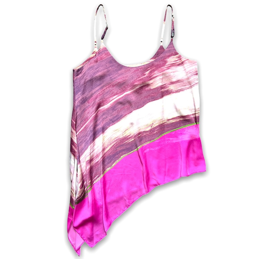 RACHEL Rachel Roy Pink Ombré Asymmetrical Slip Shirt | EUC Size M
